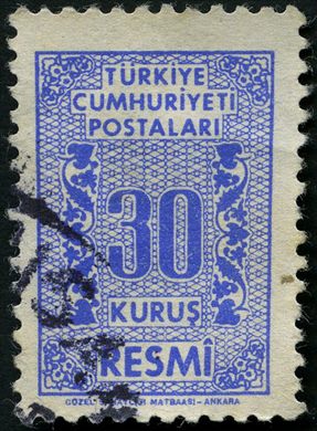 Turquia - 1957 - Resmi Numerico - 30Krs