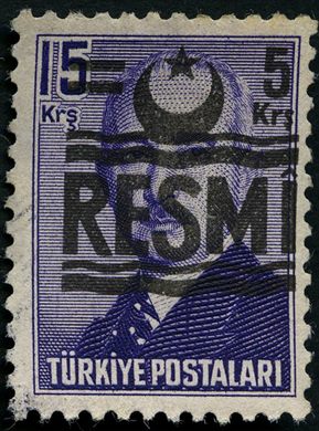 Turquia - 1957 - Resmi Numerico Sobrecarga - 50Krs