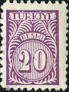 Turquia - 1957 - Resmi Numerico - 20Krs