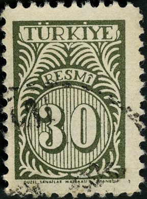 Turquia - 1957 - Resmi Numerico - 30Krs