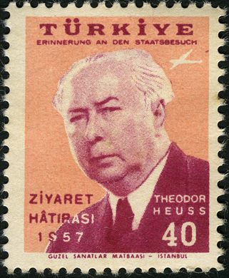 Turquia - 1957 - Visita Theodor Heuss - 40Krs (Alemao)