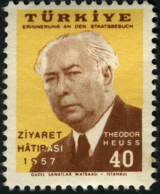 Turquia - 1957 - Visita Theodor Heuss - 40Krs (Alemao)