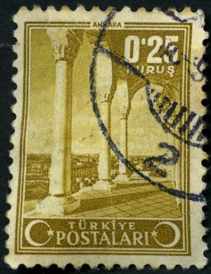Turquia - 1958 - Paisagens Templo Augusto Ankara - 0.25K