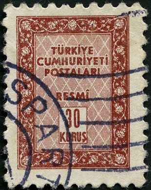 Turquia - 1960 - Resmi Ornamental - 30Krs