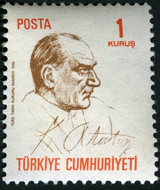 Turquia - 1970 - Ataturk Assinatura Turk Tarih Kurumu - 1Krs
