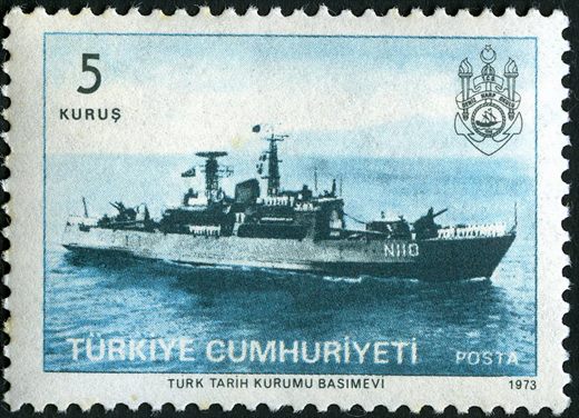 Turquia - 1973 - Deniz Harp Okulu Navio N110 - 5Kurus