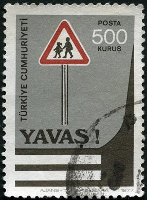 Turquia - 1977 - Yavas Sinal Travessia Escolar - 500Kurus
