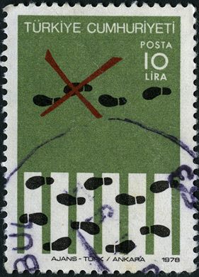 Turquia - 1978 - Seguranca Rodoviaria Travessia Pedestre - 10Lira