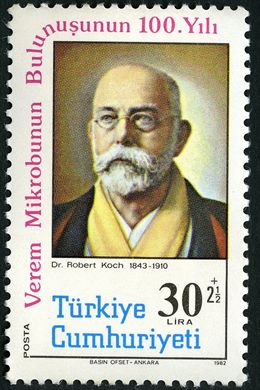 Turquia - 1982 - Centenario Descoberta Bacilo Tuberculose Robert Koch - 30Lira2.5Lira
