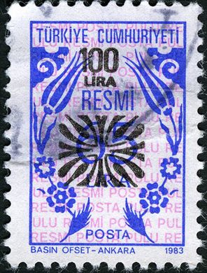 Turquia - 1983 - Resmi Basin Ofset Sobretaxa - 1000Lira sobre 100Lira
