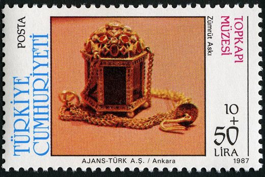Turquia - 1987 - Topkapi Muzesi Zumrut Aski - 10Lira mais 50