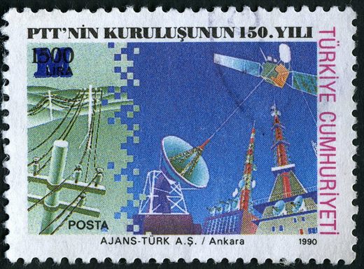 Turquia - 1990 - PTT 150Yili Sobrecarga - 1500Lira