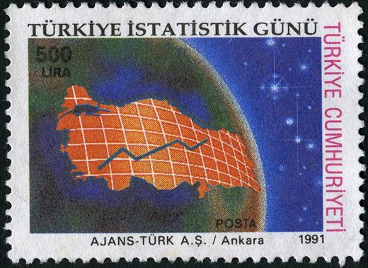 Turquia - 1991 - Dia da Estatistica - 500Lira