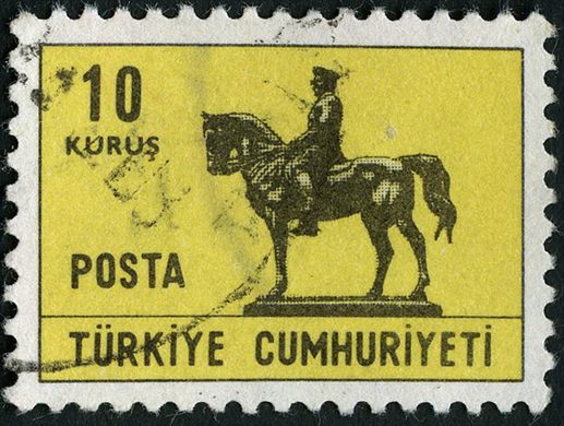 Turquia - Sem Data - Ataturk Estatua Equestre - 10Kurus
