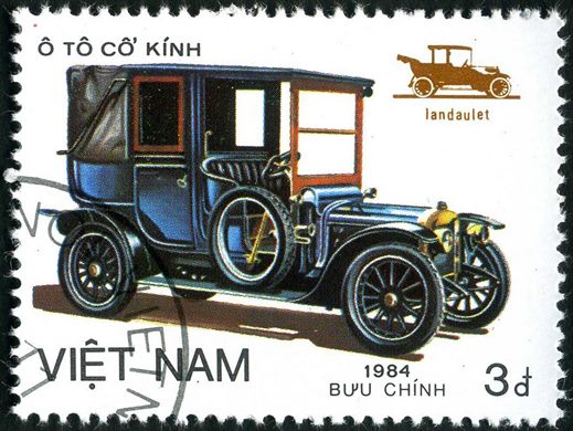 Vietname - 1984 - Automoveis Antigos - Coupe de Ville - 6d