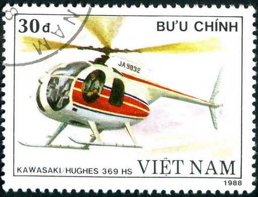 Vietname - 1988 - Helicopteros - Kawasaki Hughes 369HS - 30D