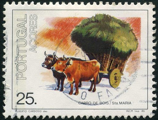 Acores - 1986 - Transportes Tipicos Carro de Bois - 25Esc