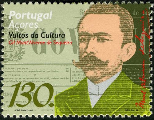 Acores - 1995 - Vultos da Cultura Gil MontAlverne de Sequeira - 130Esc