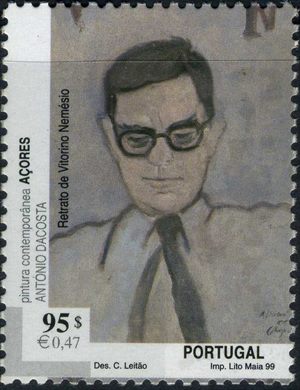 Acores - 1999 - Pintura Contemporanea Retrato de Vitorino Nemesio - 95Esc