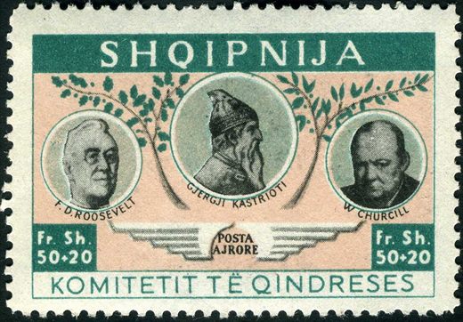 Albania (Comite da Resistencia) - 1952 - Roosevelt Kastrioti Churchill - 50plus20Fr