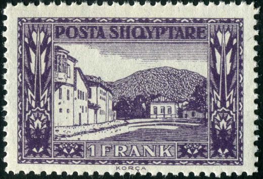 Albania - 1922 - Paisagens - Korca - 1Fr