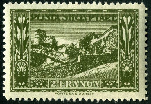 Albania - 1922 - Paisagens - Fortaleza Durres - 2Fr