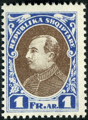Albania - 1925 - Ahmed Zog Presidente - 1FrAr (Perfurado)