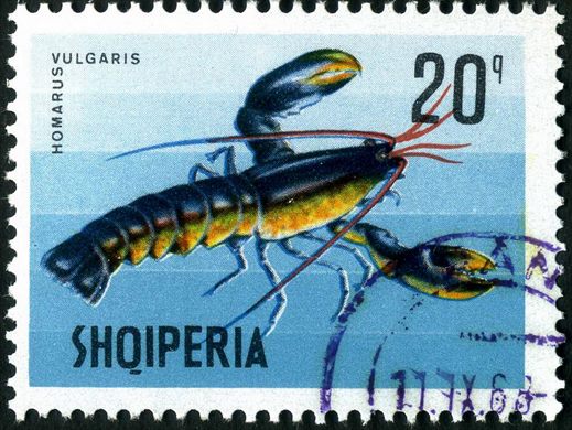 Albania - 1968 - Vida Marinha - Homarus vulgaris - 20Q