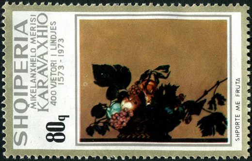 Albania - 1973 - Caravaggio 400 Anos - Cesto com Fruta - 80Q