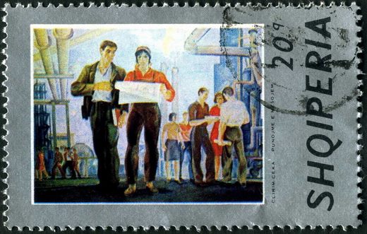 Albania - 1974 - Pinturas Albanesas - Clirim Ceka Punojme e Mesojem - 20Q