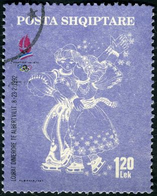Albania - 1992 - Olimpiadas Albertville 92 - Patinagem Artistica - 1.20L