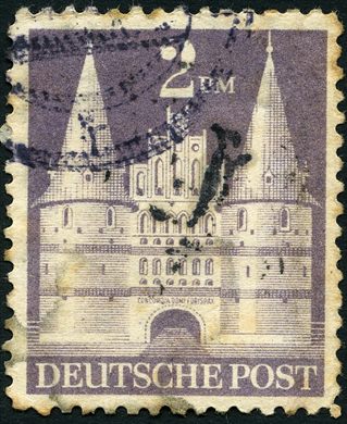Alemanha (Bizona) - 1948 - Bauten - Holstentor Luebeck - 2DM