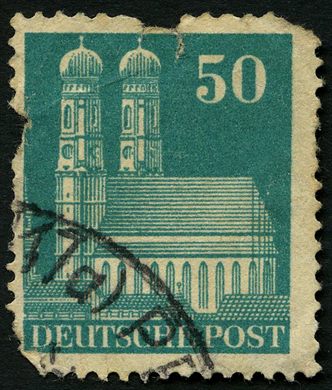 Alemanha (Bizona) - 1948 - Bauten - Frauenkirche Muenchen - 50Pf