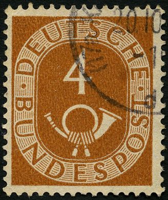 Alemanha Ocidental - 1951 - Posthorn - 4Pf