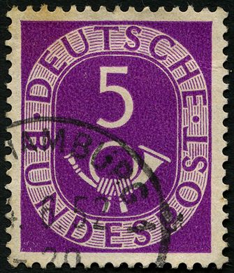 Alemanha Ocidental - 1951 - Posthorn - 5Pf