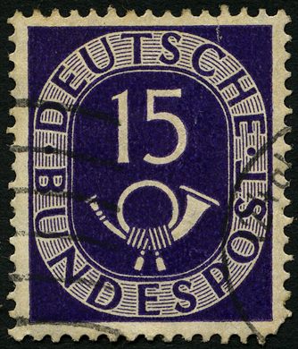 Alemanha Ocidental - 1951 - Posthorn - 15Pf