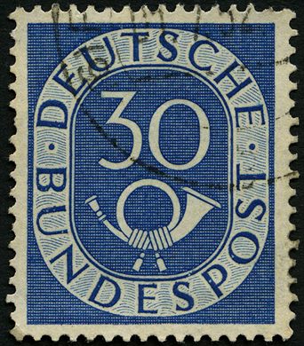 Alemanha Ocidental - 1951 - Posthorn - 30Pf