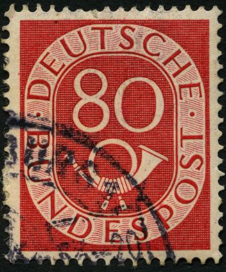 Alemanha Ocidental - 1952 - Posthorn - 80Pf