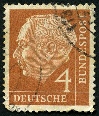 Alemanha Ocidental - 1954 - Theodor Heuss - 4Pf