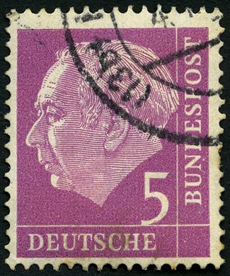 Alemanha Ocidental - 1954 - Theodor Heuss - 5Pf