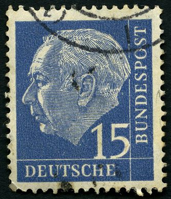 Alemanha Ocidental - 1954 - Theodor Heuss - 15Pf