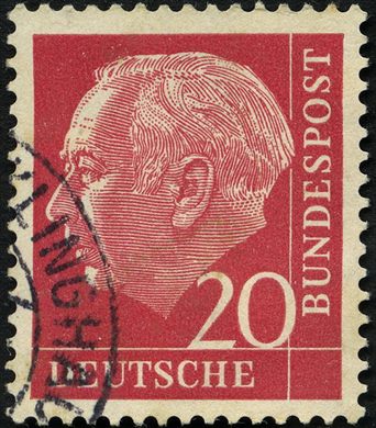 Alemanha Ocidental - 1954 - Theodor Heuss - 20Pf