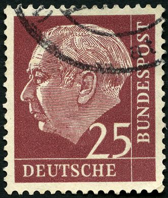 Alemanha Ocidental - 1954 - Theodor Heuss - 25Pf