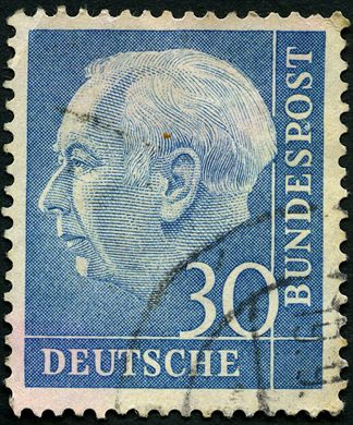 Alemanha Ocidental - 1954 - Theodor Heuss - 30Pf