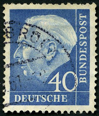 Alemanha Ocidental - 1954 - Theodor Heuss - 40Pf