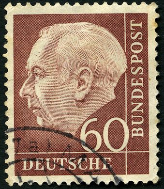Alemanha Ocidental - 1954 - Theodor Heuss - 60Pf