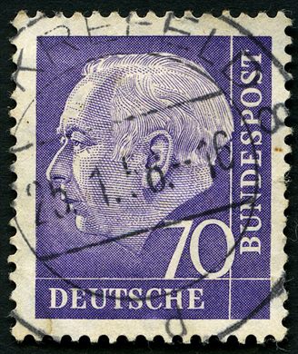 Alemanha Ocidental - 1954 - Theodor Heuss - 70Pf
