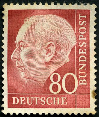 Alemanha Ocidental - 1954 - Theodor Heuss - 80Pf