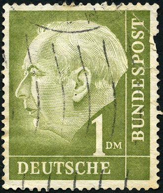 Alemanha Ocidental - 1954 - Theodor Heuss - 1DM