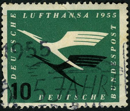 Alemanha Ocidental - 1955 - Lufthansa - 10Pf